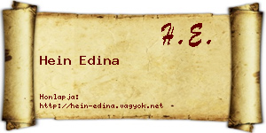 Hein Edina névjegykártya